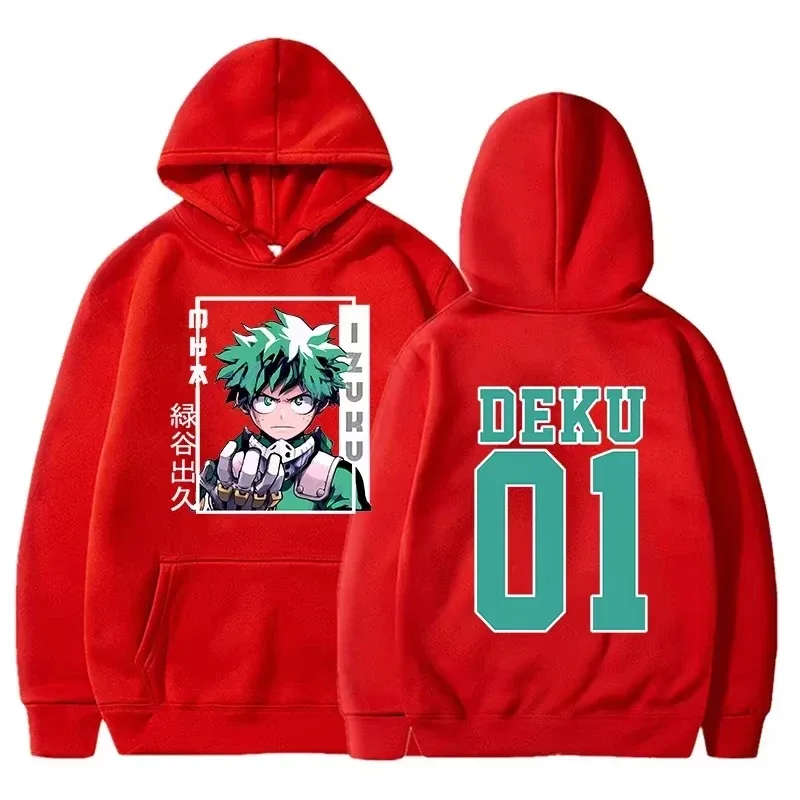 Sweat à capuche My Hero Academia Deku Anime Streetwear imprimé graphique unisexe hommes femmes surdimensionné pulls décontractés à manches longues