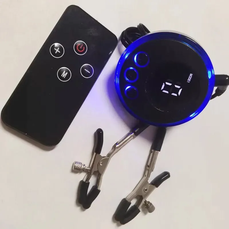Remote Control Electric Shock Metal Nipples Clamps Breast Stimulation Massage Clitoris Labia Clips Adult Sex Toys for Women Men — image 6