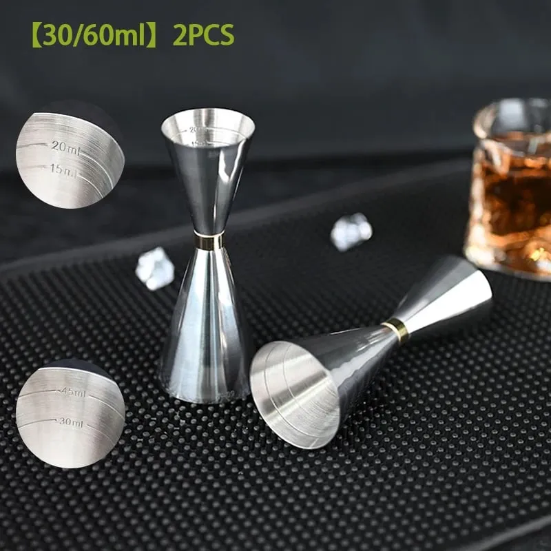 30/45/60/90ml Measuring Cup 304 Stainless Steel Measure Cup Cocktail Shot Drink Spirit Jigger Mixed Beaker Liquid Measuring Cups — image 11