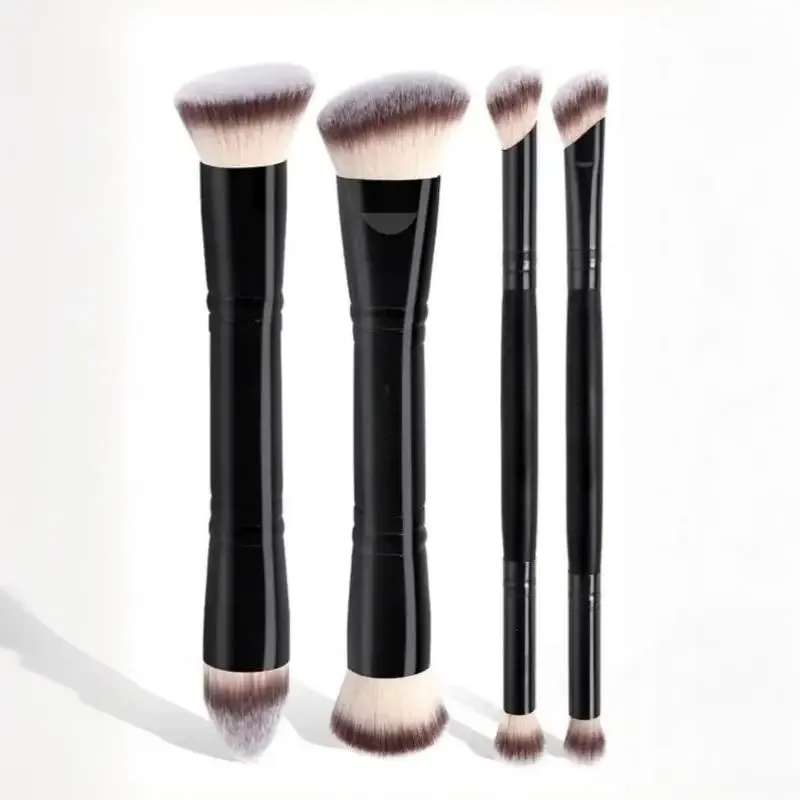 4Pcs Skin-friendly Dual Ended Makeup Brushes Non-irritating Foundation Blush Concealer Powder Cosmetic Brushes