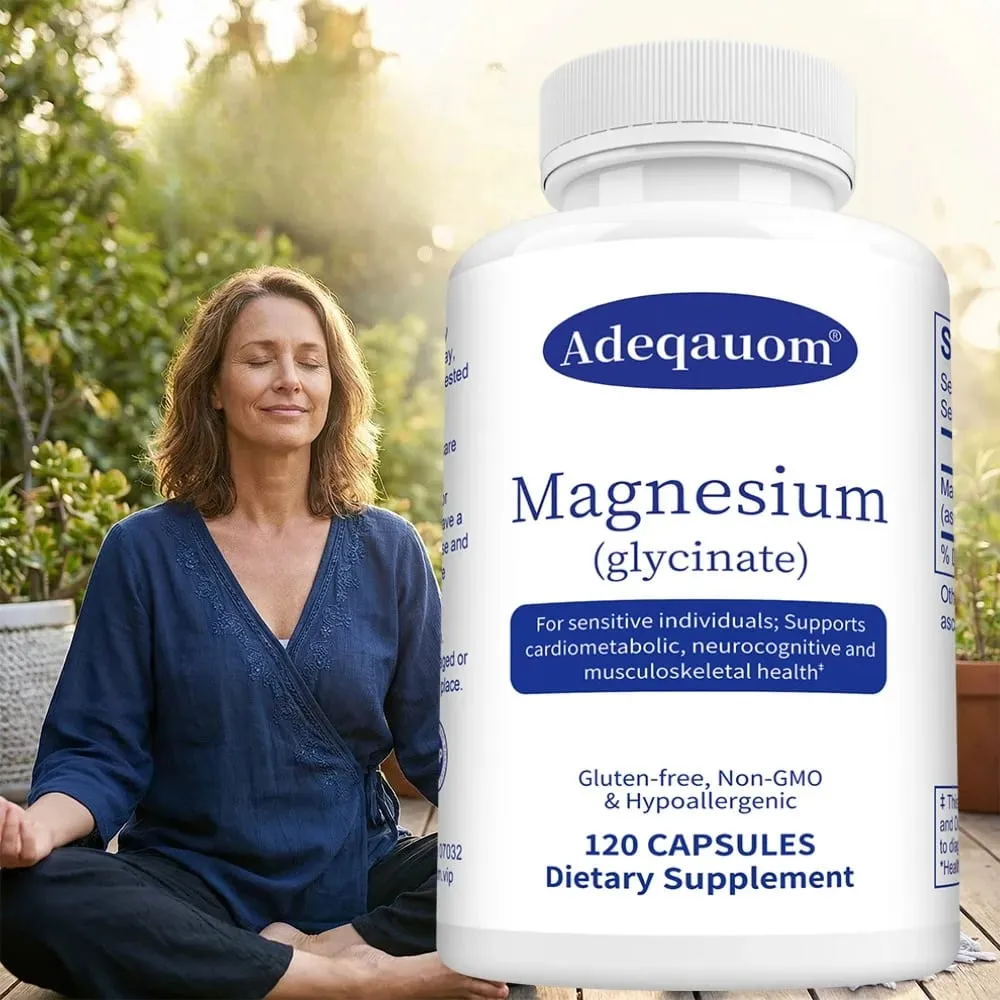 High Absorption Magnesium Glycinate Capsules – Dietary Supplement for Calm Support & Sleep for Adults