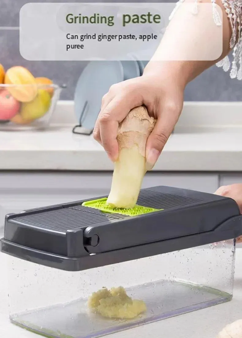 Cortador de vegetais multifuncional, ferramenta de cozinha 5 em 1, picador de alimentos para tomate, cenoura, queijo, cebola, fatiador portátil, ralador