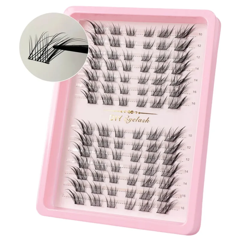 Fox Eye Effect Fluffy False Eyelashes Reusable DIY Segmented Thick Winged Lash Extension Daily Use