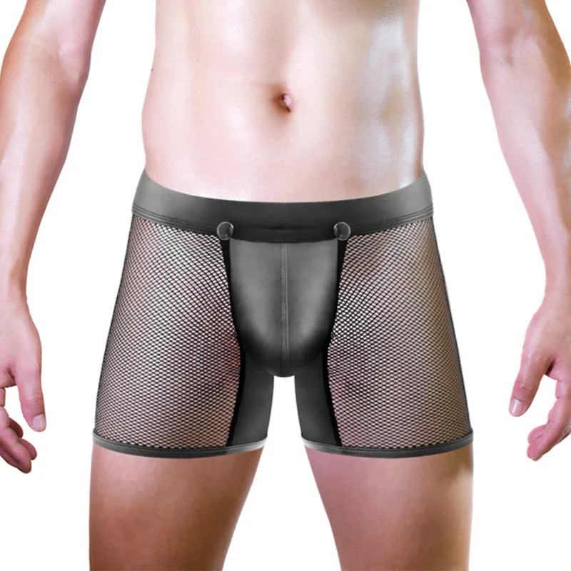 Bulge Pouch Shorts Men Fishnet Underwear Lounge Clothing All Seasons Style Average Size Fit Breathable Fabric Classic Theme