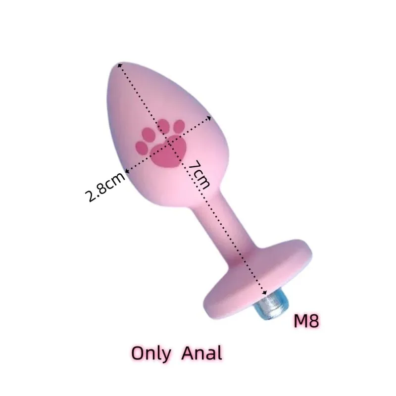 Malý silikonový anální kolík Dildo vaginální kolík s odnímatelným falešným měkkým liščím králičím ocasem pro pár erotických pomůcek s dilatátorem análních korálků