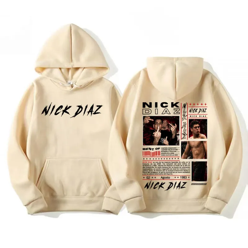 Limited Nick Diaz Retro 90s Style Graphic Hoodies Men's Gothic Violence Aesthetic Sweatshirt Fleece Casual Long Sleeve Pullovers — image 7