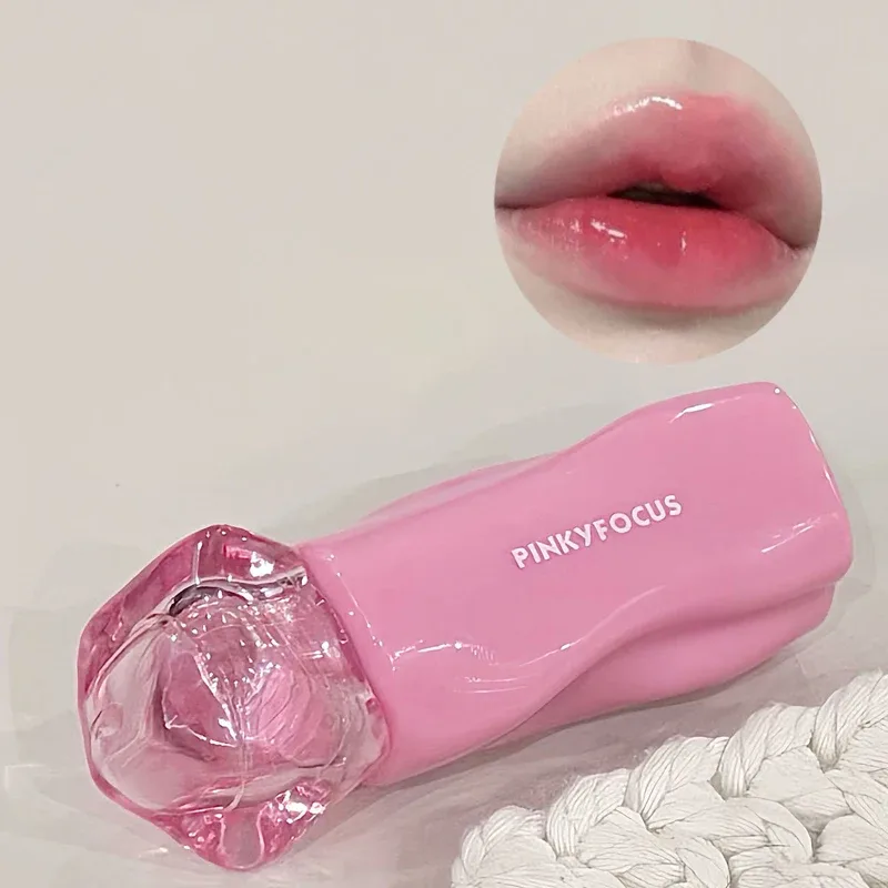 Pinkyfocus Lipstick Glossy Mirror Lip Gloss Moisturizing Hydrating Juicy Nude Lip Tint LongLasting Daily Natural Makeup Lipstick