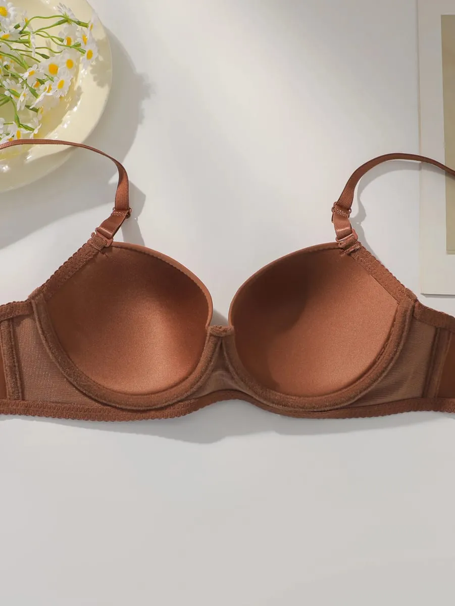 Hot selling solid color 2-piece underwear set multi-color daily four season Bra set comfortable to wear sexy Lingerie 2611