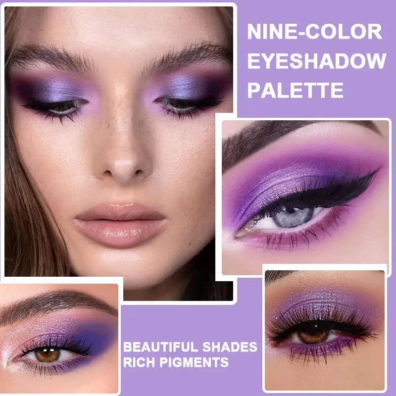 9-Grid Multi-color Eyeshadow Palette Glitter Pearlescent Matte Eye Shadow Shimmer Long Lasting Women Eye Makeup palette Cosmetic