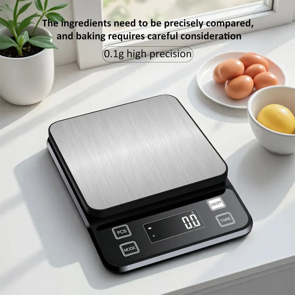 3/5/10kg 0,1g Ψηφιακή ηλεκτρονική ζυγαριά κουζίνας Οθόνη LCD Πλήρως αδιάβροχη Εργαλείο ψησίματος μέτρησης ζύγισης από ανοξείδωτο χάλυβα