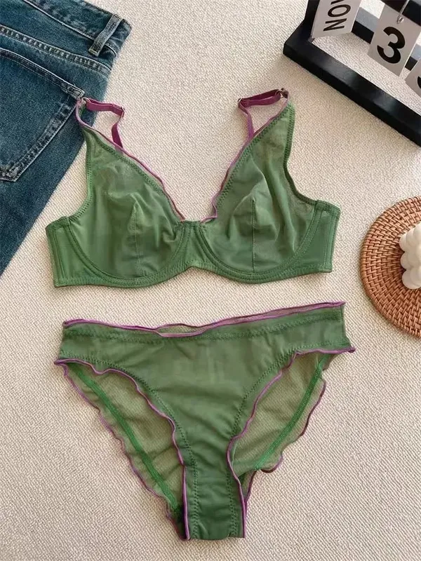 Buong Coverage Minimiser Bra para sa Malaking Bust Ultra Manipis na Seamless Wireless Lift & Support Anti Sag Set BANERDANNI S-2XL 32-40 ABC