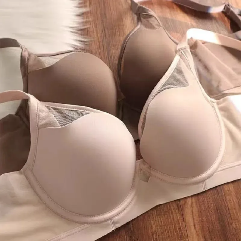 Nadměrná velikost bezešvé tenké spodní prádlo Push Up pro ženy Velká prsa vypadají menší Podprsenka s měkkými kosticemi proti povisnutí