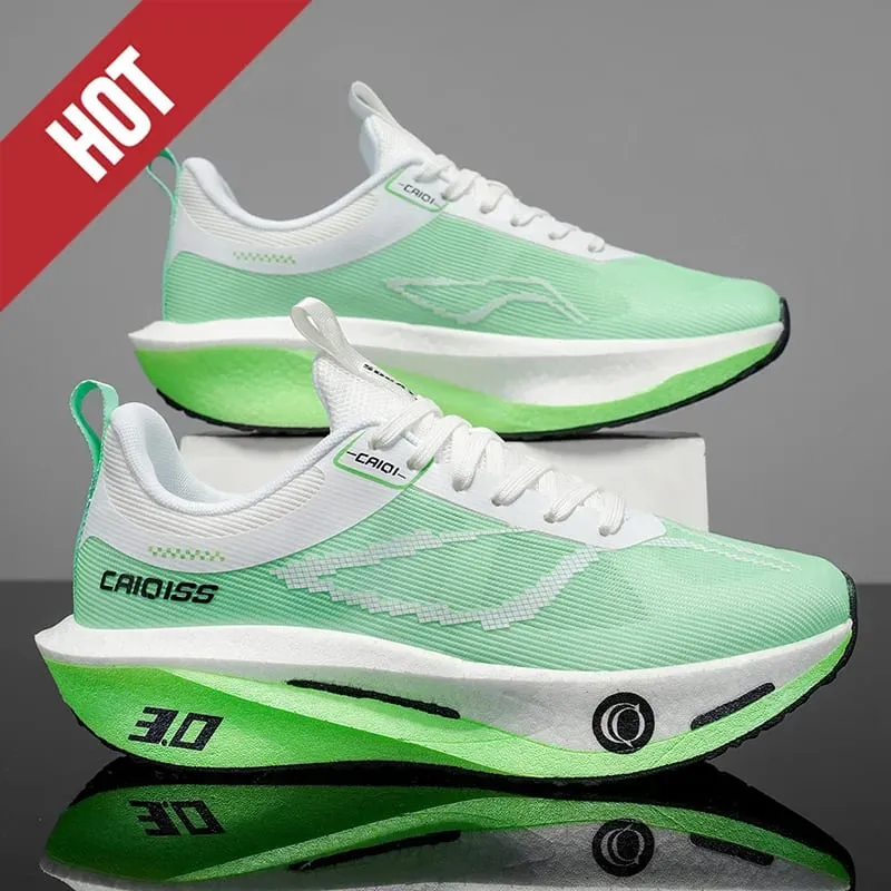 Running Shoes Carbon Board Marathon Cushion Men Sports Breathable Lightweight Women Comfortable Athletic Nonskid Sneakers Casual