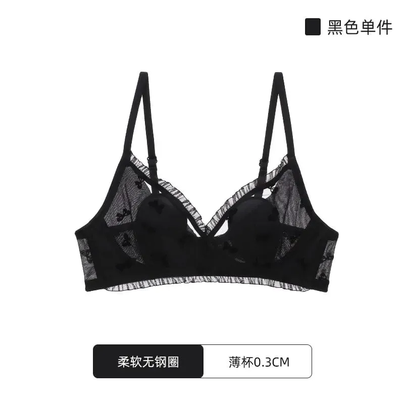Cute Japanese Style Bunny Ears Bra Set Ultra-Thin Small Bust Enhancer Support Large Bust Anti-Sagging Comfort Lingerie For Women — image 9