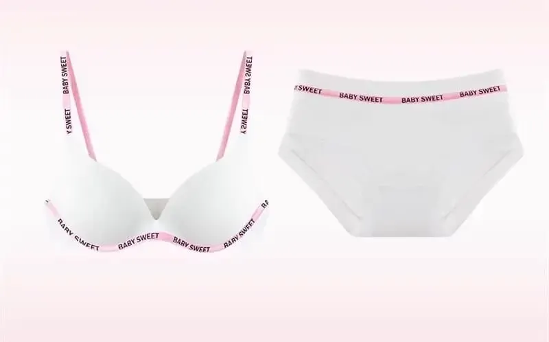 Stylish Vivid Color Dopamine Lingerie Sexy Boost Small Breast Wireless Soft Daily Casual Home Dating Plus Size 32-38 Bra Set Hot