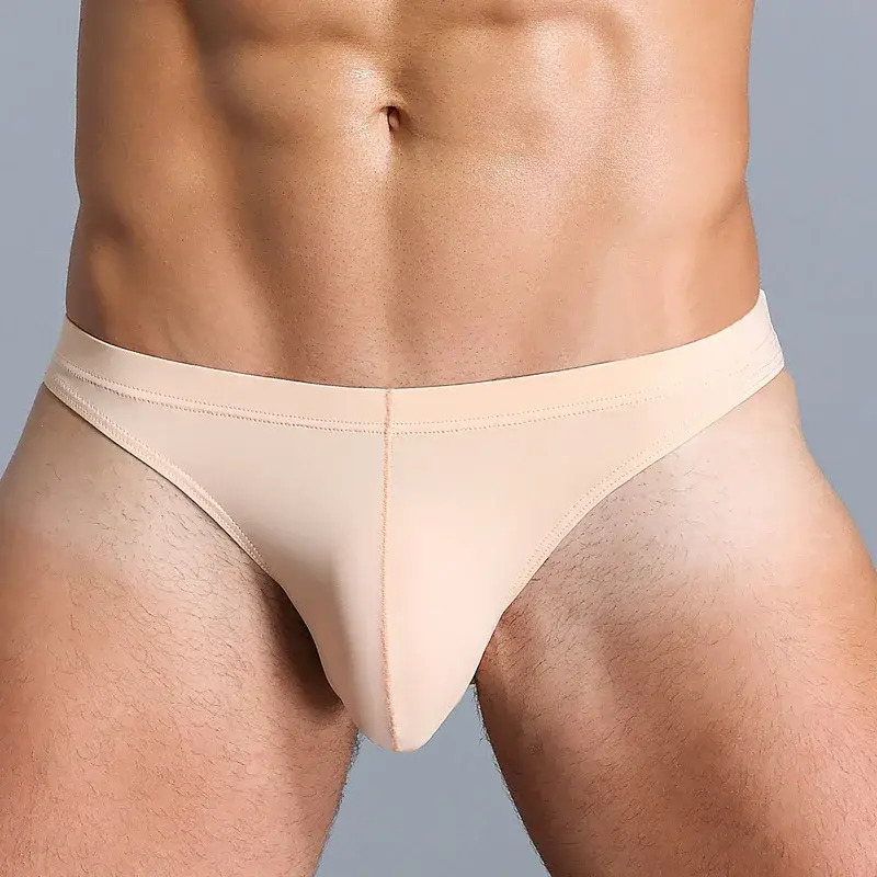 ชายผ้าไหมน้ำแข็งชุดชั้นในกางเกงBreathableต่ำเอวU-นูนUndershortsกางเกงขาสั้นสีทึบกางเกงผู้ชายกางเกง — image 5