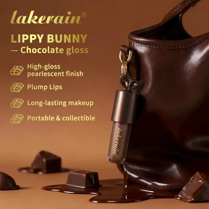 Lakerain Chocolate Rabbit Lip Gloss Dlouhotrvající hydratační zrcadlový efekt Hydratační hladká nelepivá rtěnka Lippy Bunny