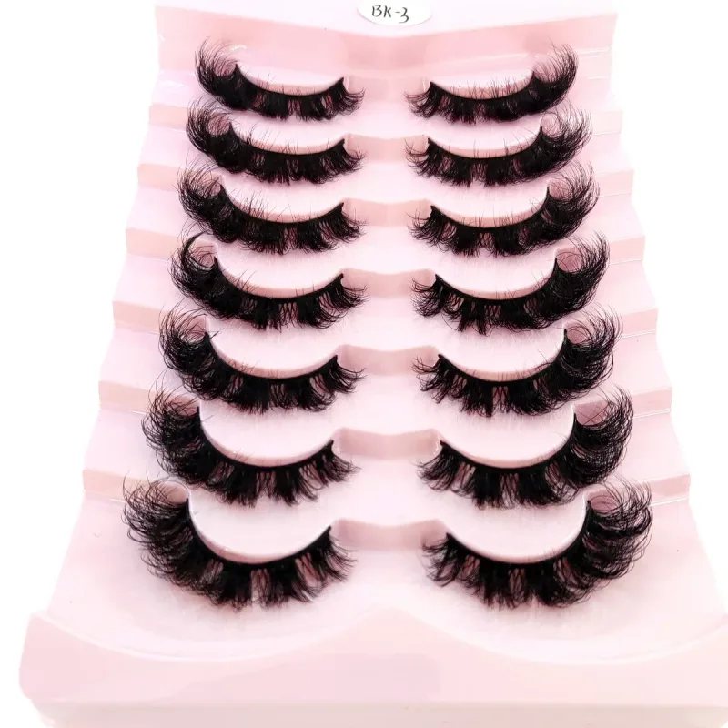 New Cat Eye Lashes 5/7/10 pairs 3D Faux Mink Eyelashes Winged Fluffy Fake Lashes Soft Natural long Full Strip Lash Make