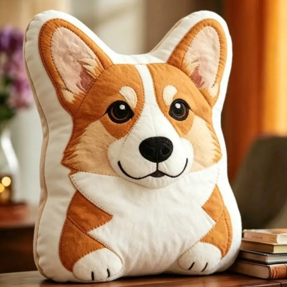 Dog Shaped Pillow Animal Throw Pillow Decorative Animal Pillow Soft Fabric Shiba Dog Cushion PP Cotton Filling