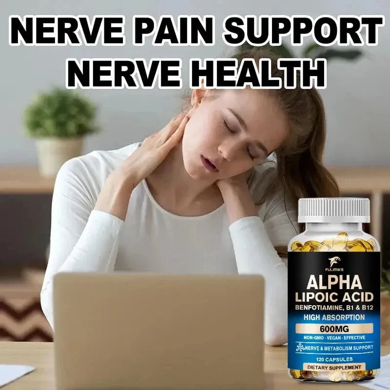 Buy 1 Get 1 Free! Fulimiks Alpha Lipoic Acid Capsules with Vitamin B1 for Nerve Health Brain Function Support Heart Health