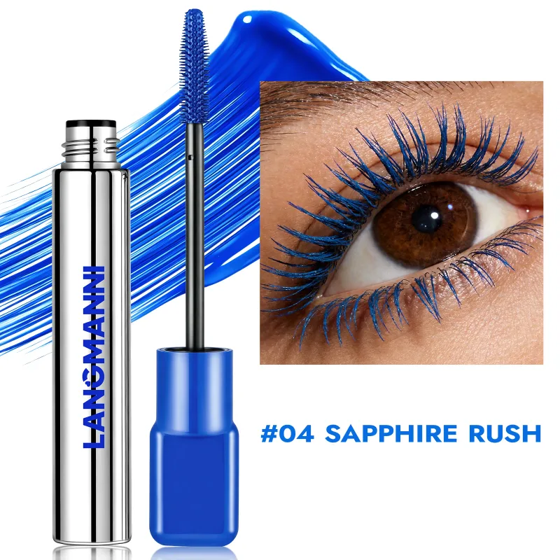 Colorful Blue Mascara Lengthens Eyelashes Extension Thick Fiber Curling Waterproof Green White Pink Black Eye Makeup Cosmetics