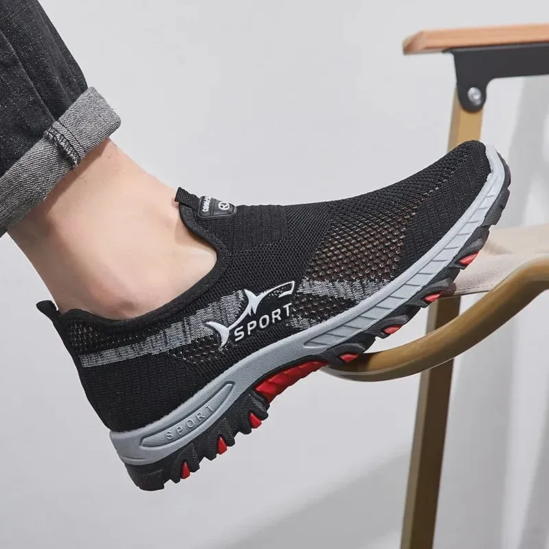 2026 Breathable Hiking Shoes Men Air Mesh Casual Sneakers For Outdoor Lightweight Casual Shoes Men New Fashion Walking Shoes