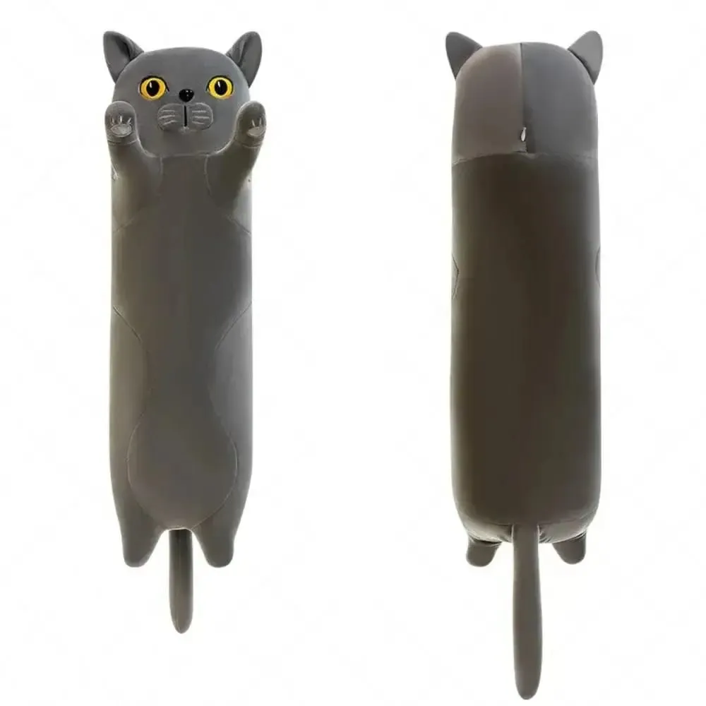 Lindo juguete de peluche de gato de 50/70cm, almohada blanda para dormir reparador, encantador y creativo Animal relleno, regalos de cumpleaños