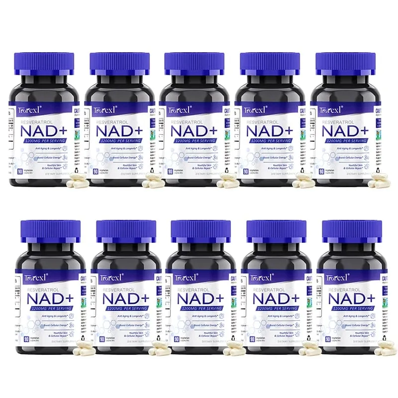 NAD + Resveratrol Supplement NAD Plus Boosting - Supports Cellular Energy Anti-aging Metabolism Skin Health