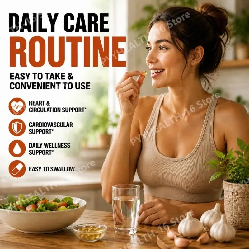 كبسولات هلامية من الثوم عديم الرائحة مع CoQ10 Ubiquinol وK2 لضغط الدم ودعم القلب والدورة الدموية للكوليسترول 60 كبسولة هلامية — image 5