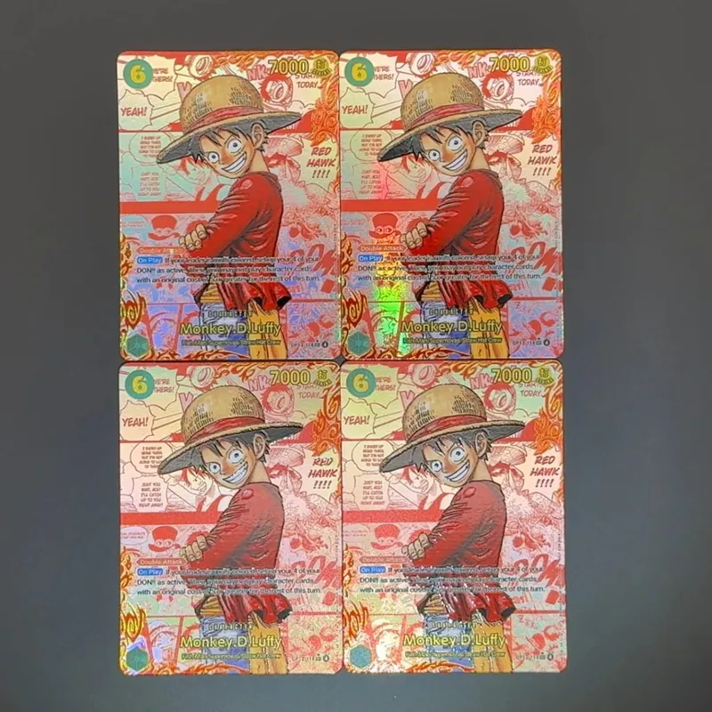 One Piece TCG OPCG English Leader Card OP13 Red Manga Card Luffy Ace Sabo OP13-118 OP13-119 OP13-120 Textured Foil Proxy Card