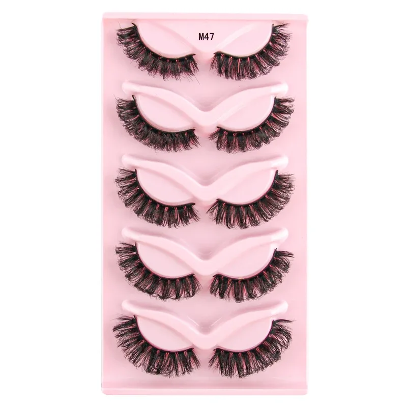 Halve øjenvipper Katteøjevipper 3/5/10 par falske øjenvipper Fluffy Blødt naturligt udseende Klart bånd 3D Mink-vipperforlængelse makeup — image 29