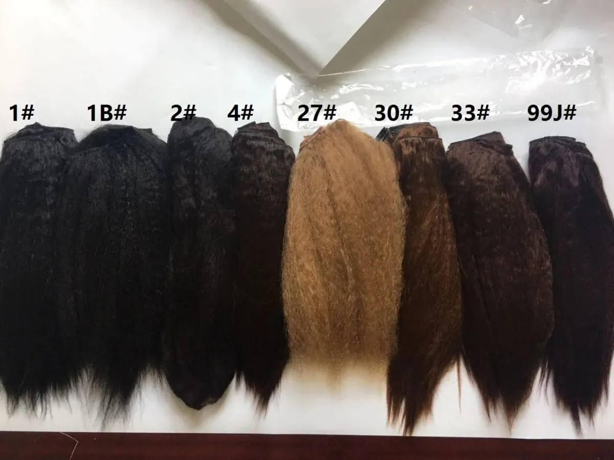 Blice Synthetic Clip In Hairpieces Kinky Straight Women Hair Accessories Heat Resistant Hair Extensions 5Pcs/set Deal