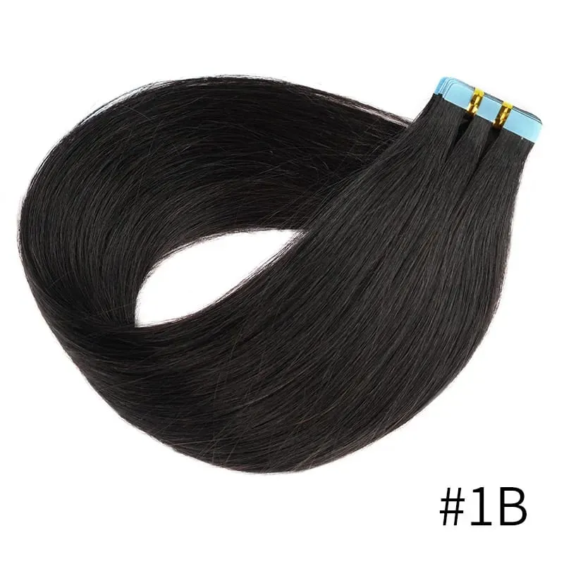 Doreen Tape in Hair extensions 100% Human Hair Material 16 to 24 inch 50g/set Natural Black Hair Extensions Real Human Hair
