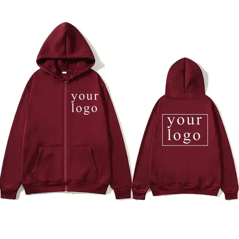 Novo masculino feminino diy zíper cardigan hoodie 2025 nova moda seu próprio design marca logotipo/imagem personalizado em qualquer lugar