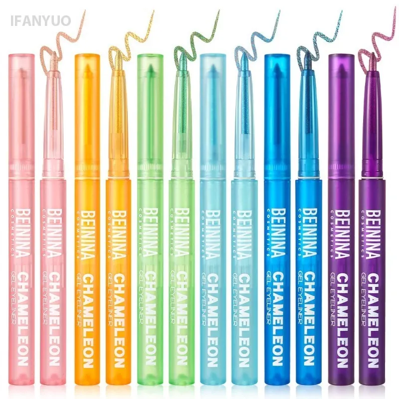 Shiny Chameleon Metallic Yellow Eyeliner Gel Pen Eyeshadow Multicolor Eye Liner Pearlescent Polarized Glitter Eye Pigment Makeup