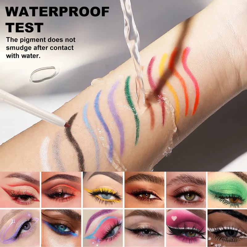 Silky Long Lasting Eye Liner Pencil Blade Tip Natural Matte Wine Red Eyeliner Easy To Color and Waterproof Eye Make Up Cosmetics