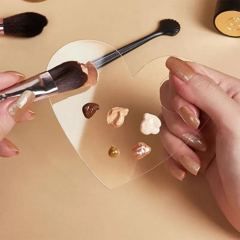 New Foundation Tray Transparent Acrylic Palette Tool Mixing Makeup Palette Makeup Spatula Artist Equipment Makeup Mixer CZYJ04