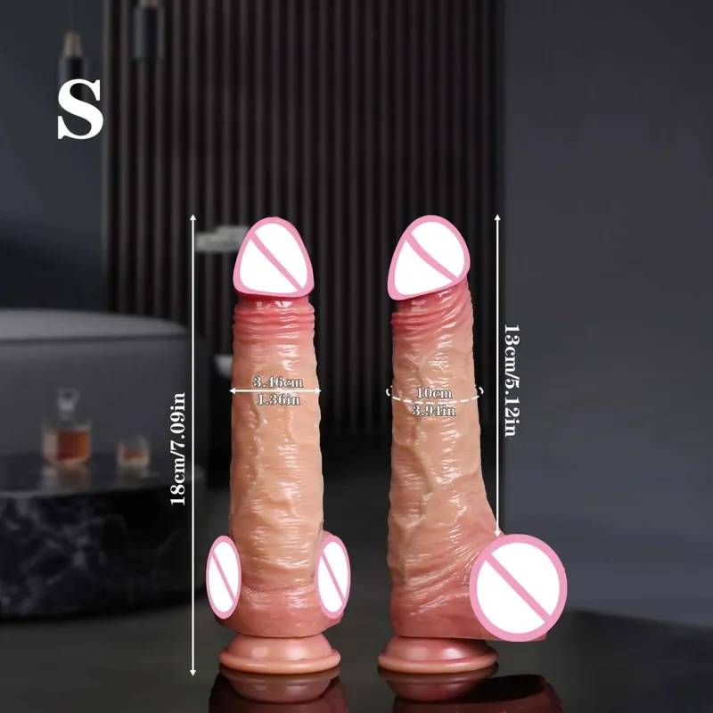 Woman Realistic Soft Double Layer Silicone Skin Sliding Foreskin Testicles Dildo Anal Massager Penis Butt Plug Adult Sex Toys 18