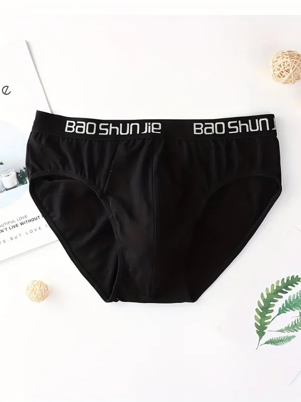 Sous-vêtements en coton pour hommes, 5 pièces, noirs, confortables, respirants, simples, à la mode, slips de sport décontractés, combinaison