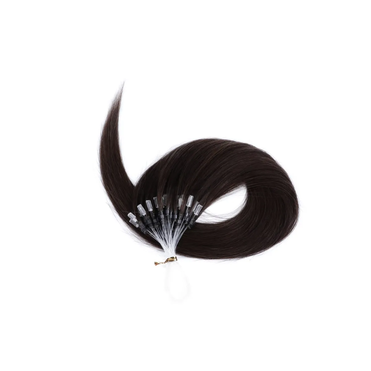 Micro Loop Human Hair Extensions - 50 Strands Thick Straight Clip-In Hair for Instant Volume & Length