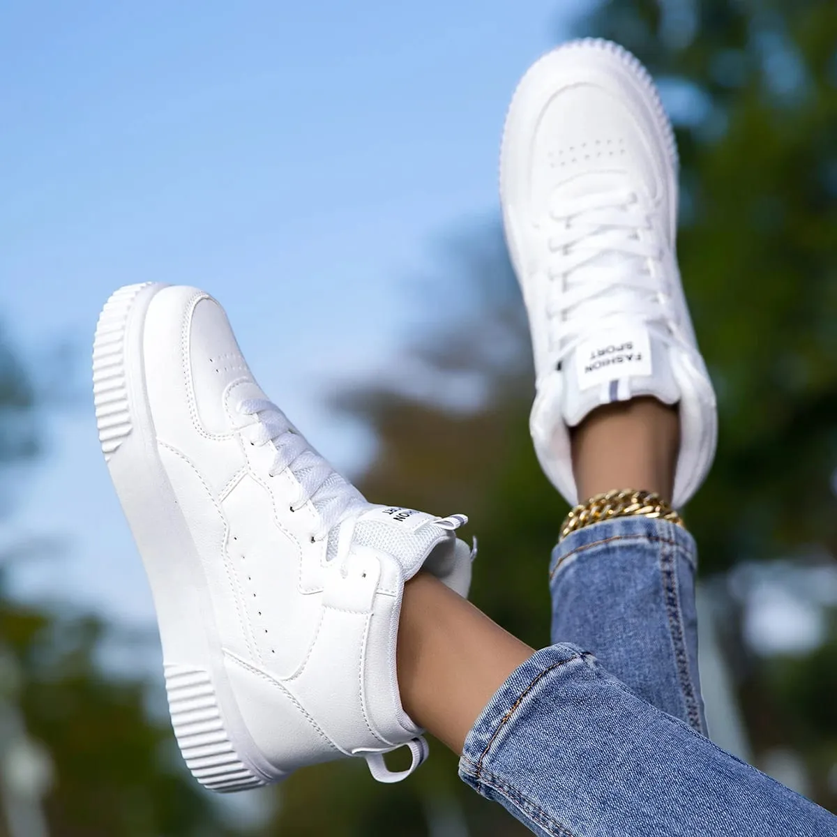 New Style Men's Casual Leather Shoes Trendy Breathable Versatile Sports White Sneakers Leather Trendy Shoes