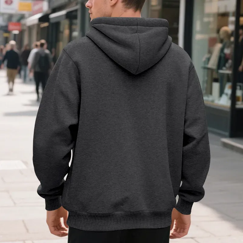 New 2026 Men's Autumn Casual Solid Long Sleeve Zipper Hooded Sweatshirt Coat Male Fashion Outdoors Sportswear Hoodies Jackets — image 41