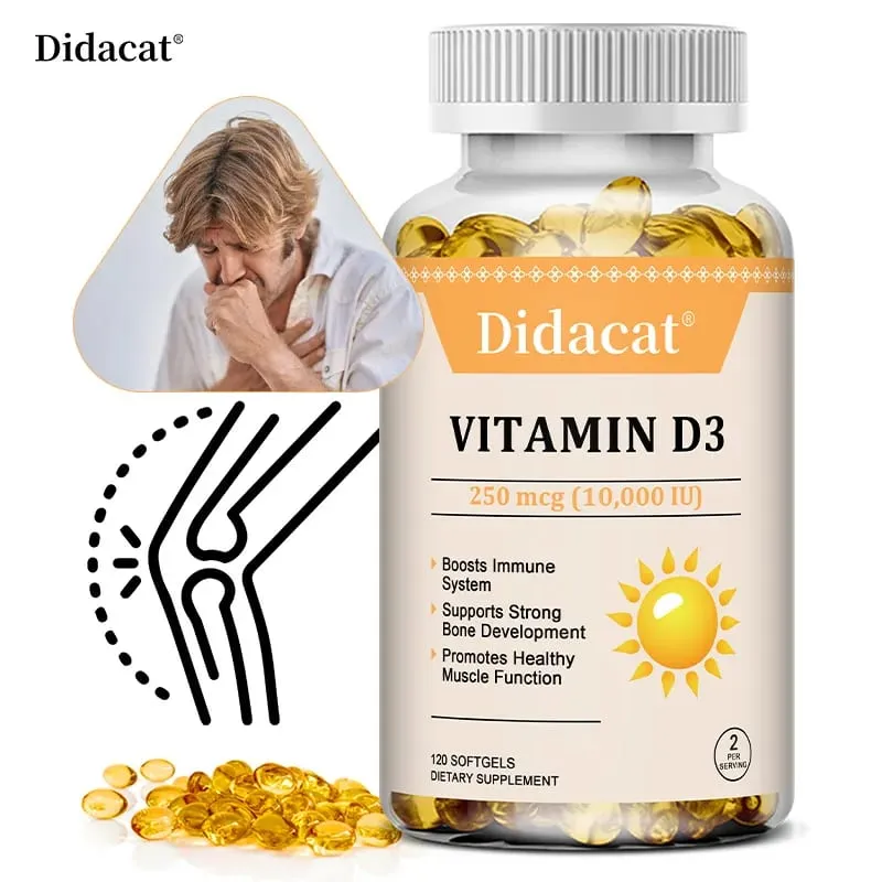 Vitamin D3 10 000 IU Softgels - Supports The Immune System Bone and Muscle Health Promotes Dental Health Non-GMO Gluten-free — image 2