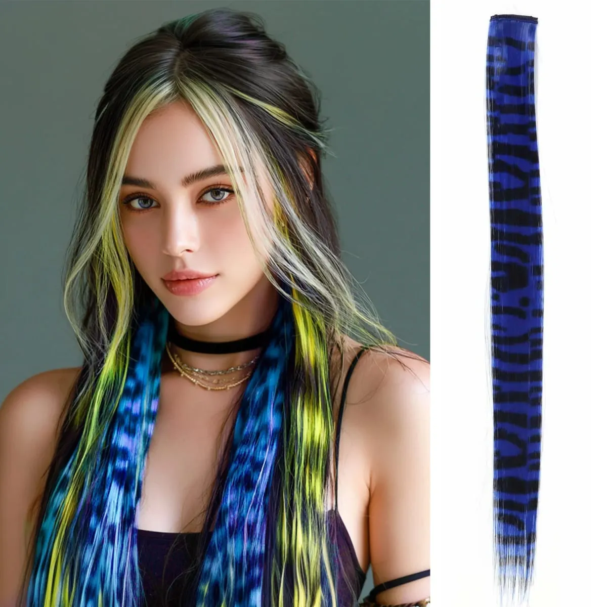 Synthetic Clip in Feather Hair Extensions 18inch 22inch Colorful Clip in Hair Halloween Christmas Party Use for Women Girls