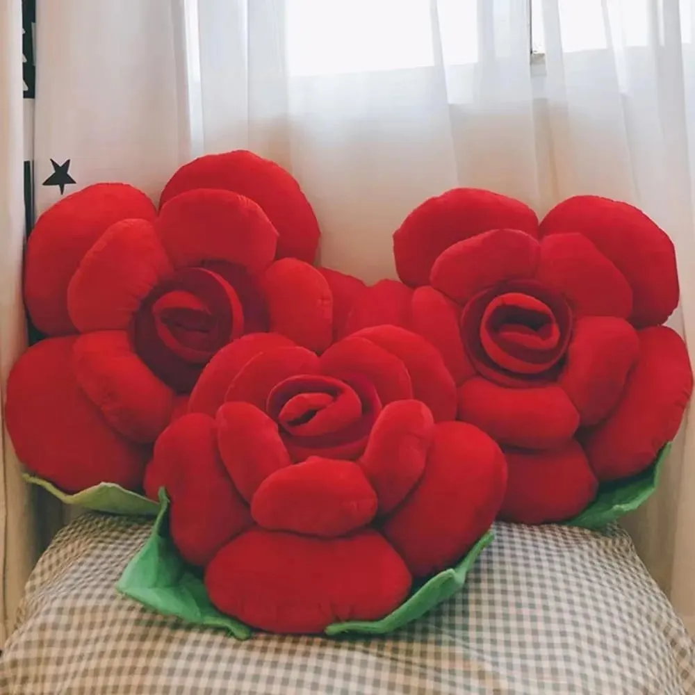 New Large Rose Shaped Pillow Plush Colorful Sofa Flower Cushion Simulated Car Interior Cushion Plush Toys — image 2