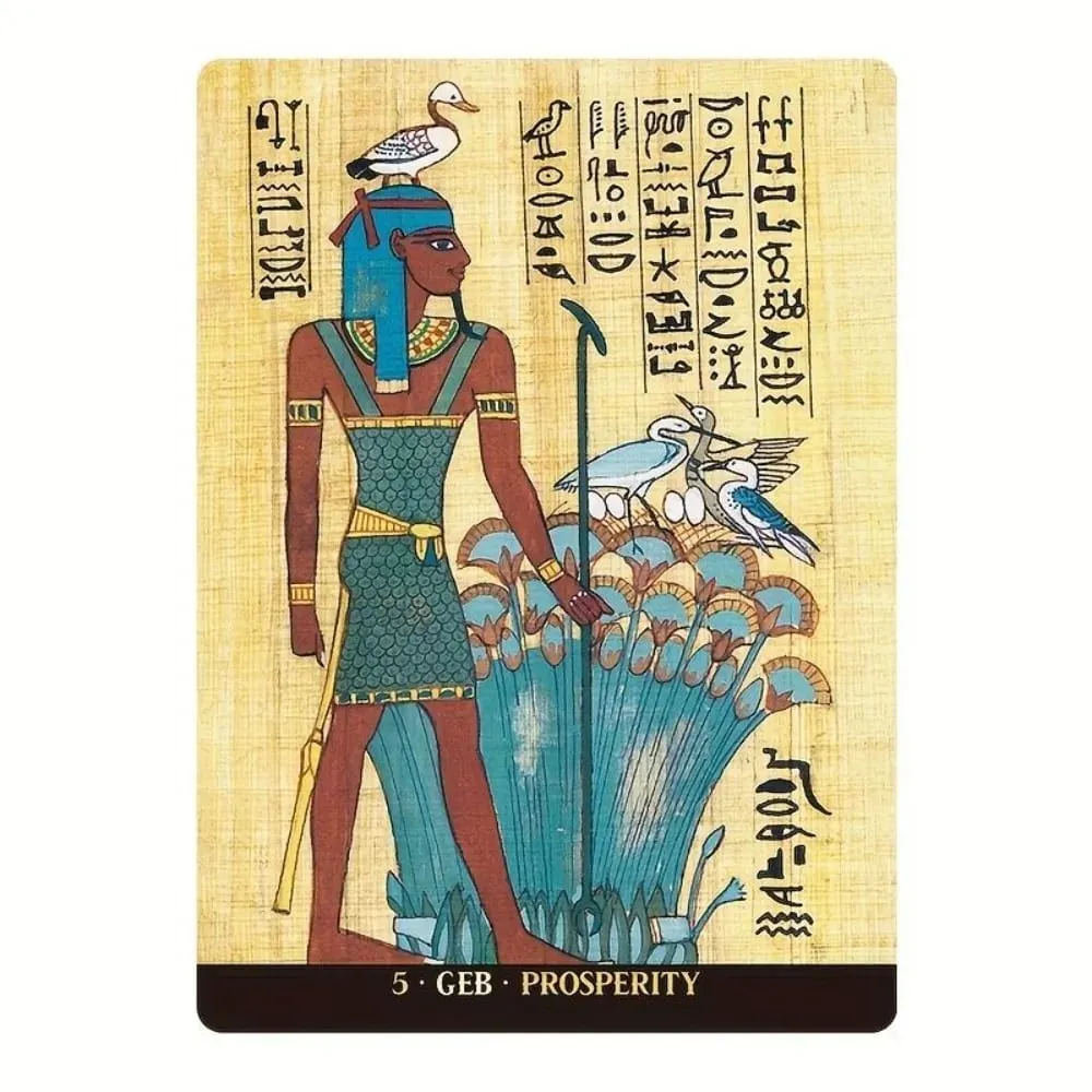 Egyptian Gods Oracle Cards - 12.6*8.9cm Ancient Egypt Divination Deck for Meditation Guidance - Papyrus Art Style