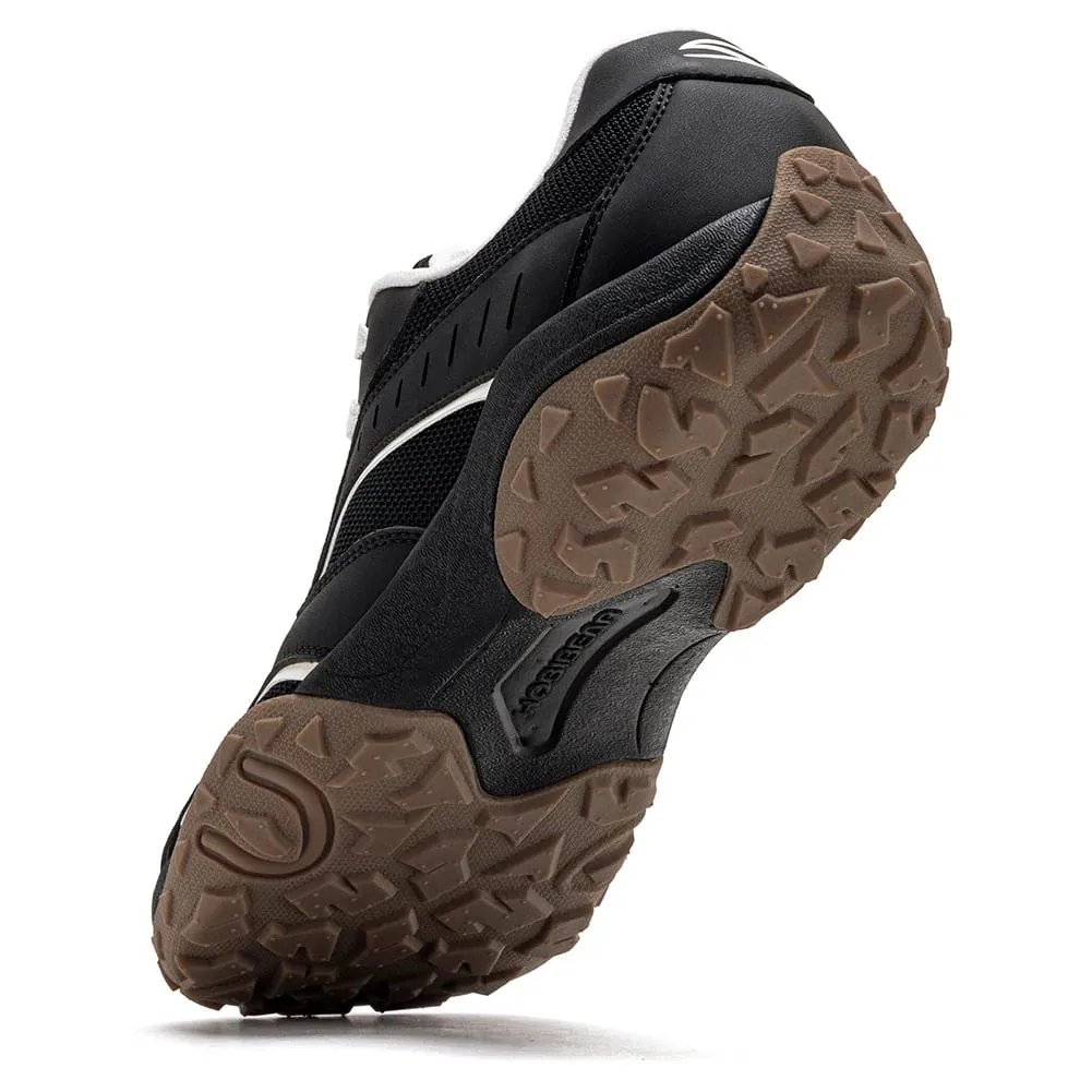 Unisex Wide Toe Hiking Sneakers Lace-Up Walking Shoes Outdoor Travel Artificial Leather Mesh Minimalist Sneakers — image 3