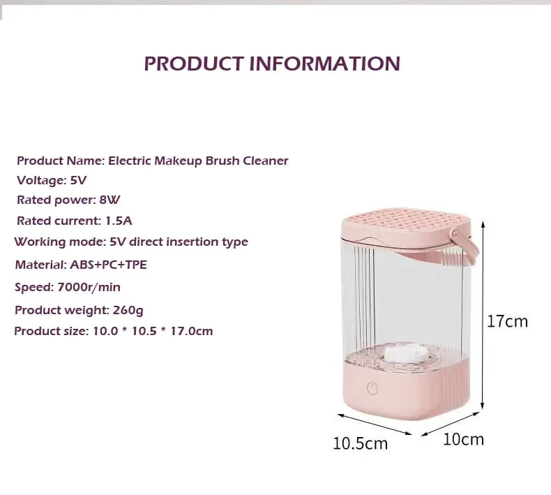 USB Plug Portable Electric Makeup Brush Cleaner Rechargeable Makeup Brushes Cleaning Tool Awtomatikong Makeup Brush Cleaning