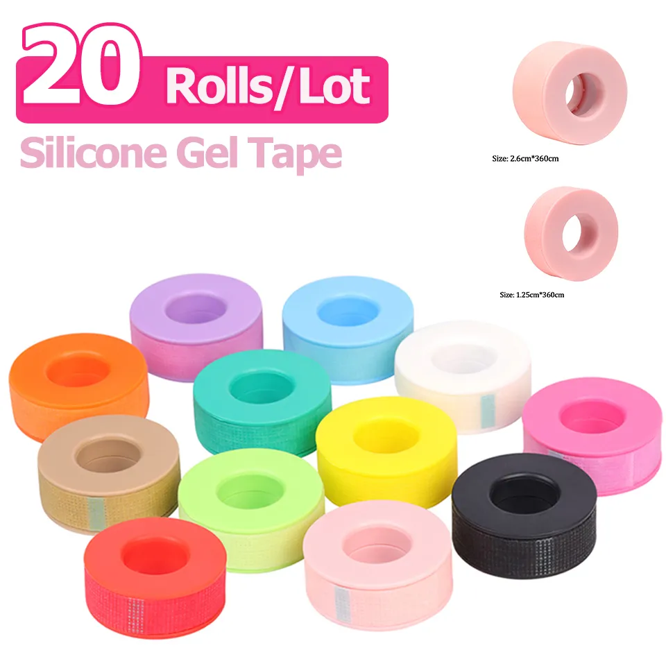 20Rolls/Lot Silicone Gel Tape for Lash Extension Sensitive Skin Multi Use Non-Woven Breathable Under Eye Pad Patches Makeup Tool — image 2