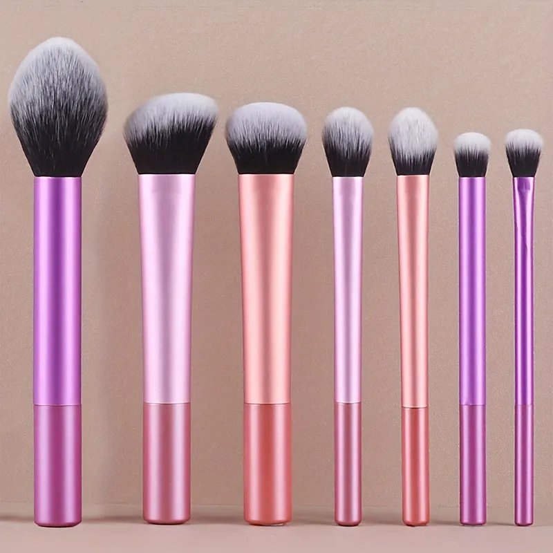 7pcs Pro Makeup Brush Set - Soft Premium Synthetic Hair Make Up Brushes Foundation Blush Eyeshadow Cosmetic Makeup Tools — image 6